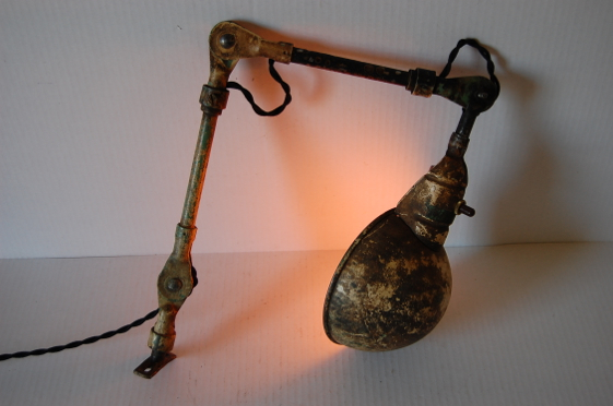 Adjustable Industrial Antique Task Lamp w/ Original FInish