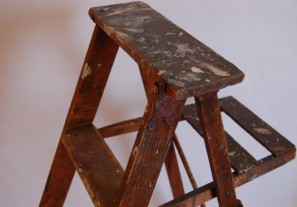 Industrial Antique Handy Man Step Ladder